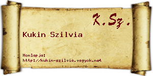 Kukin Szilvia névjegykártya