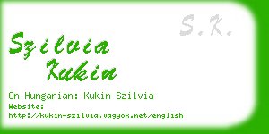 szilvia kukin business card